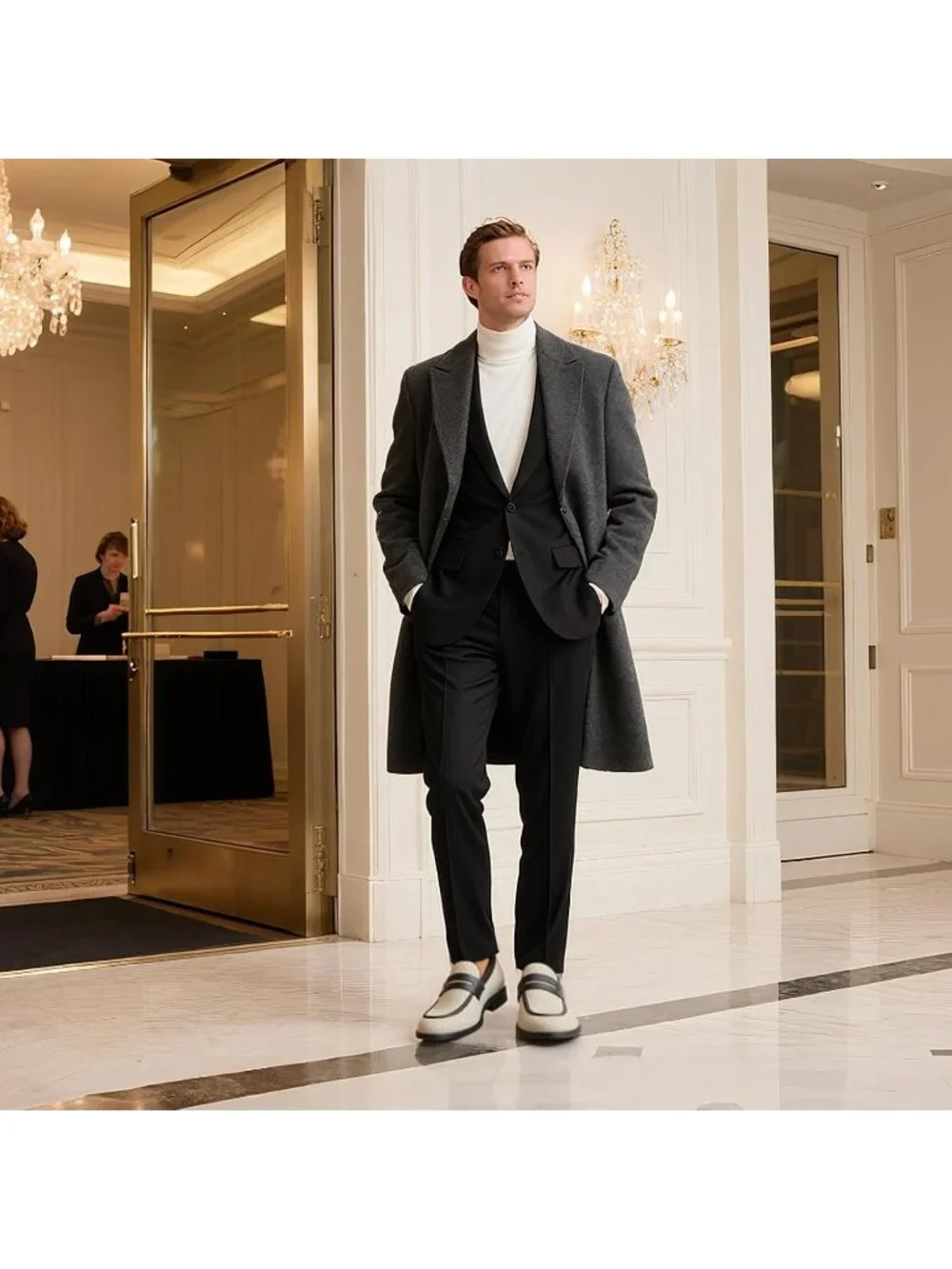 🆕Men's Khaki Rubber Velvet Loafers Pull-On Dress Shoes Tuxedo Suit Shoes
